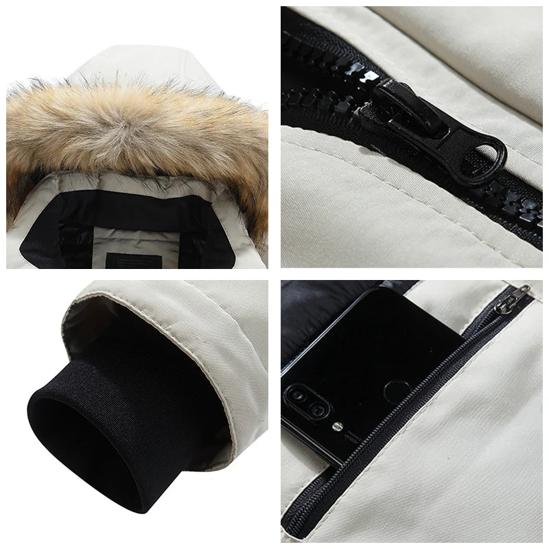 Parka Da Uomo Invernale Caldo Antivento Con Cappuccio Rimovibile Giacca All Aperto Comfort Casual