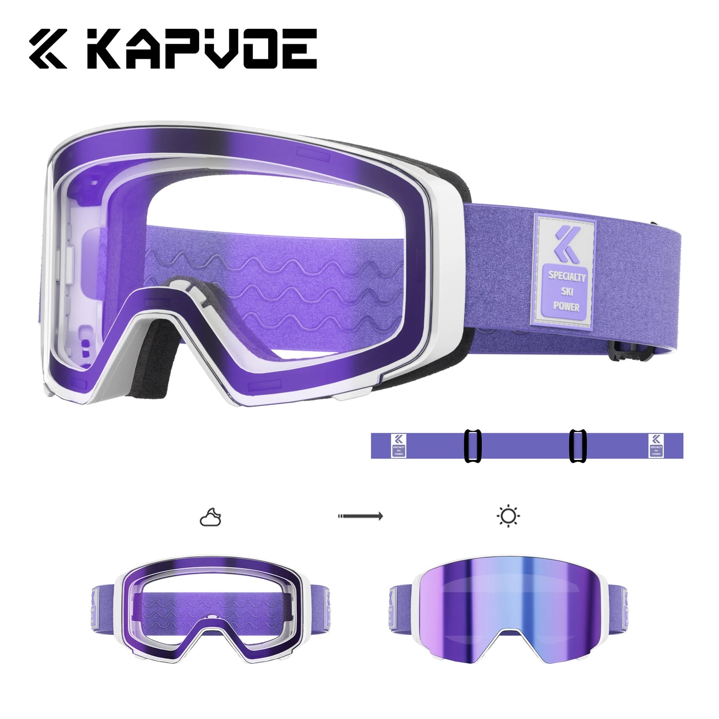 Kapvoe Occhiali Da Neve Magnetici Flip Over Fotocromatici UV400 Antinebbia Uomo Donna TPU Lenti In Policarbonato