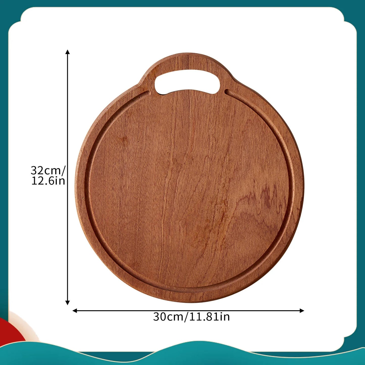 Tagliere In Legno Intagliato Rotondo Per Frutta E Bistecche Piatto Da Pranzo Per Bambini