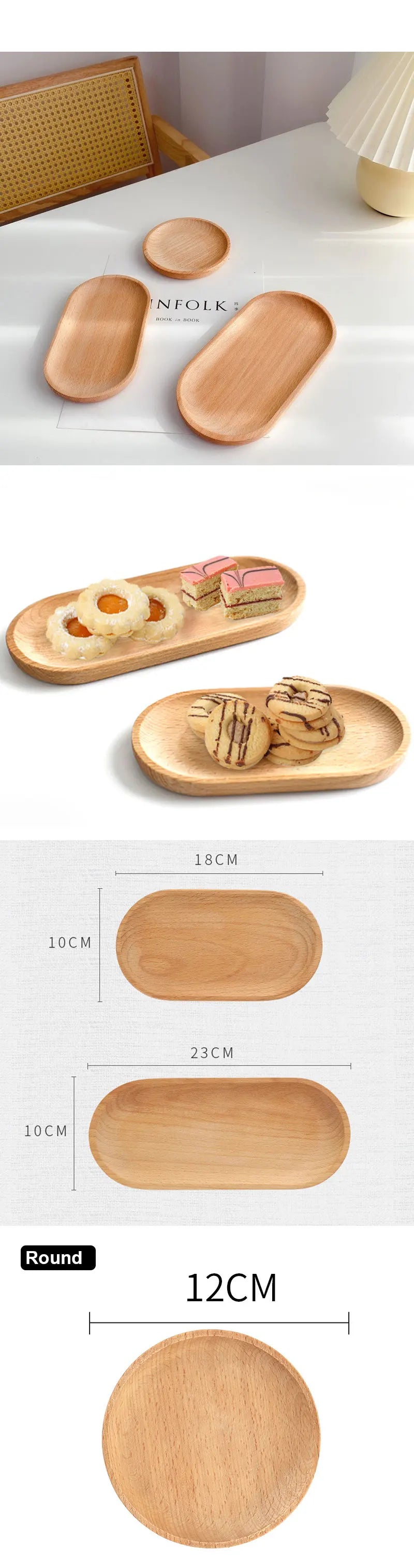 Vassoio In Legno Di Noce Ins Wind Rettangolare Piatto Da Pranzo Piccolo Per Tè Caffè Torta Pane Giapponese Massello