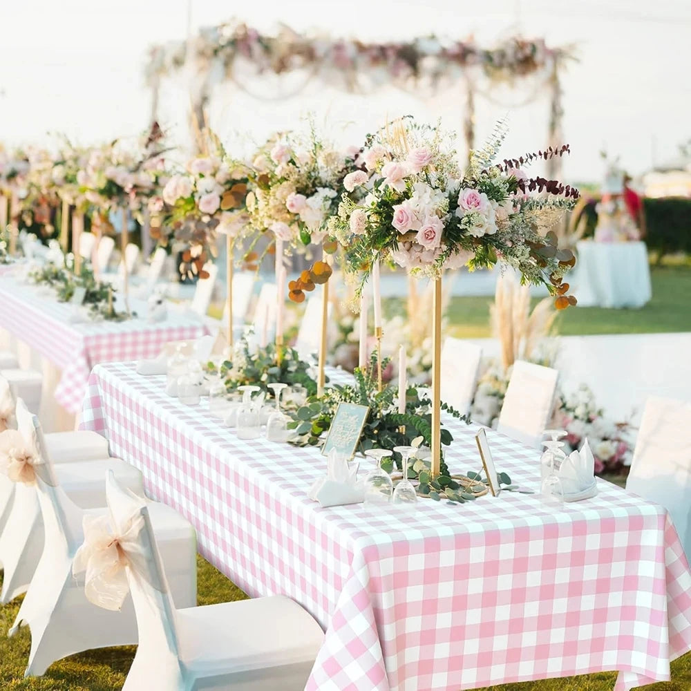 Tovaglia Usa e Getta a Quadretti Rosa Blu Pastello 137x274 CM Rettangolare in PVC Decorazioni Compleanno Baby Shower