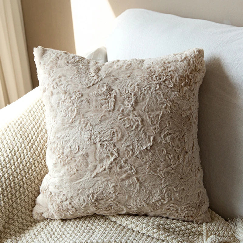 Fodera Per Cuscino Invernale In Peluche Morbida Quadrata 45x45 Cm Decorativa Per Soggiorno
