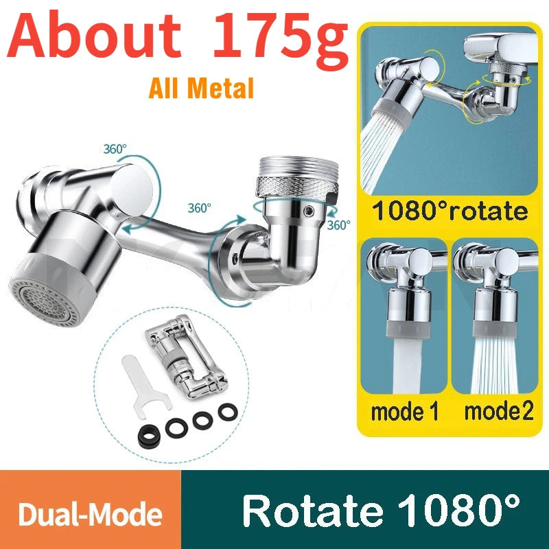 Estensore Aeratore Per Rubinetto Rotante Universale 1080 Gradi Testa Spruzzatrice 22 24mm Adattatore Lavabo Cucina