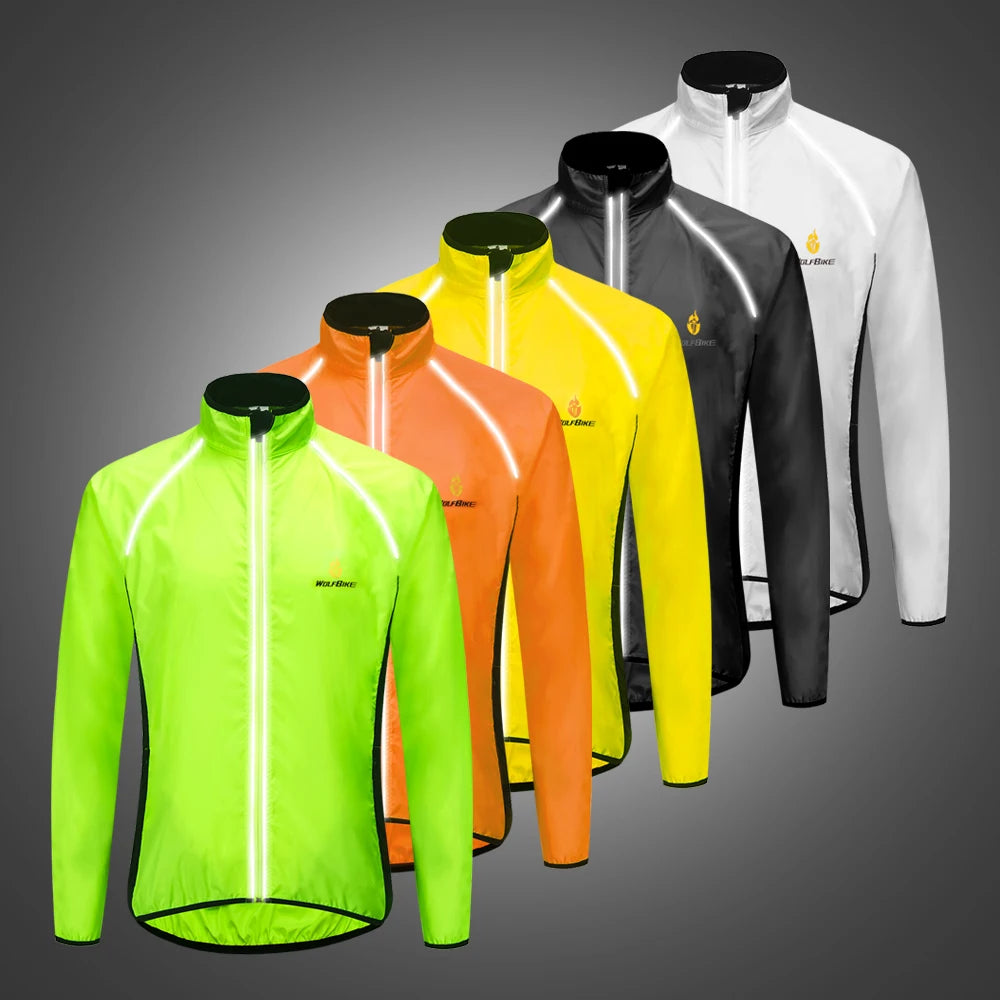 Giacca Da Ciclismo Uomo WOSAWE Antivento Impermeabile Riflettente Manica Lunga Gilet Senza Maniche Maglia Da Bici