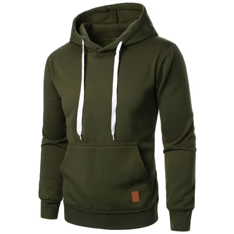 Felpa Con Cappuccio Da Uomo Leggera A Maniche Lunghe Streetwear Tinta Unita Con Coulisse