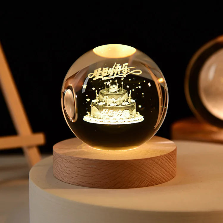 Sfera Di Cristallo 3D Del Sistema Solare Incisa Al Laser Globo Astronomia Regalo E Decorazione Per Casa