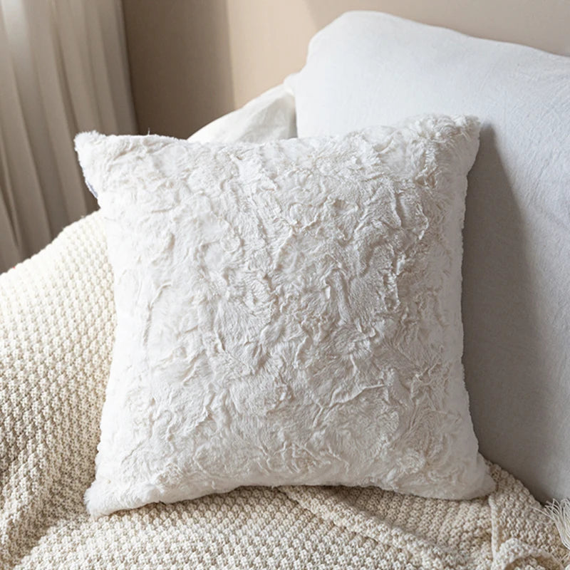 Fodera Per Cuscino Invernale In Peluche Morbida Quadrata 45x45 Cm Decorativa Per Soggiorno