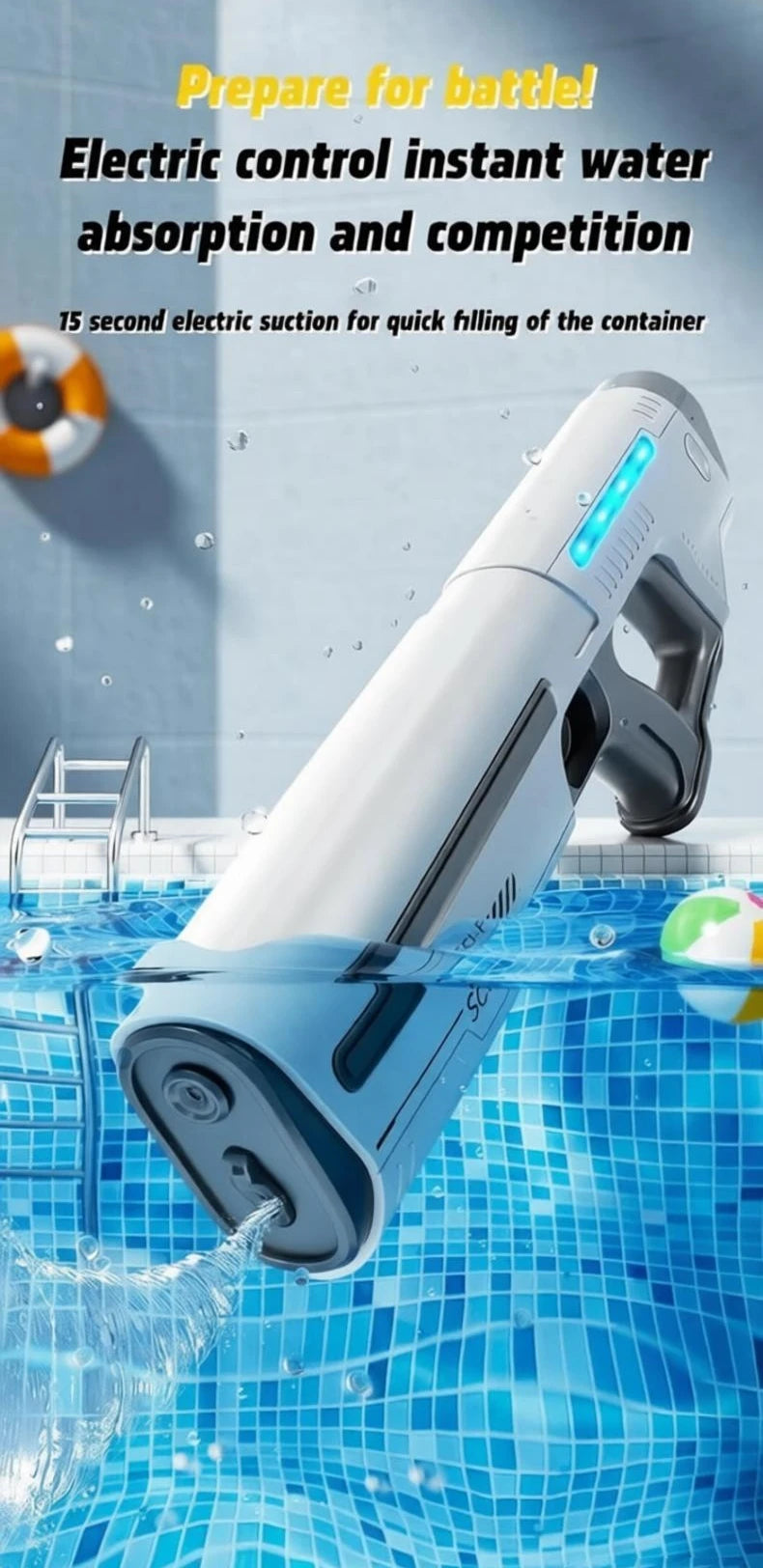 Pistola Ad Acqua Elettrica Per Bambini E Adulti Blaster Con Aspirazione Automatica Per Gioco Estivo All Aperto