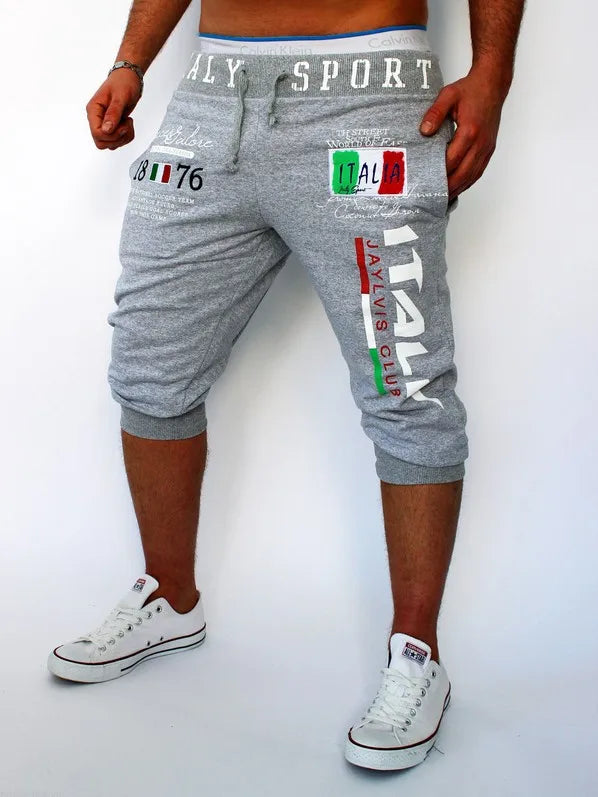 Pantaloncini Sportivi Uomo Capri Con Coulisse Stampa Lettera Outdoor Weekend Streetwear Moda