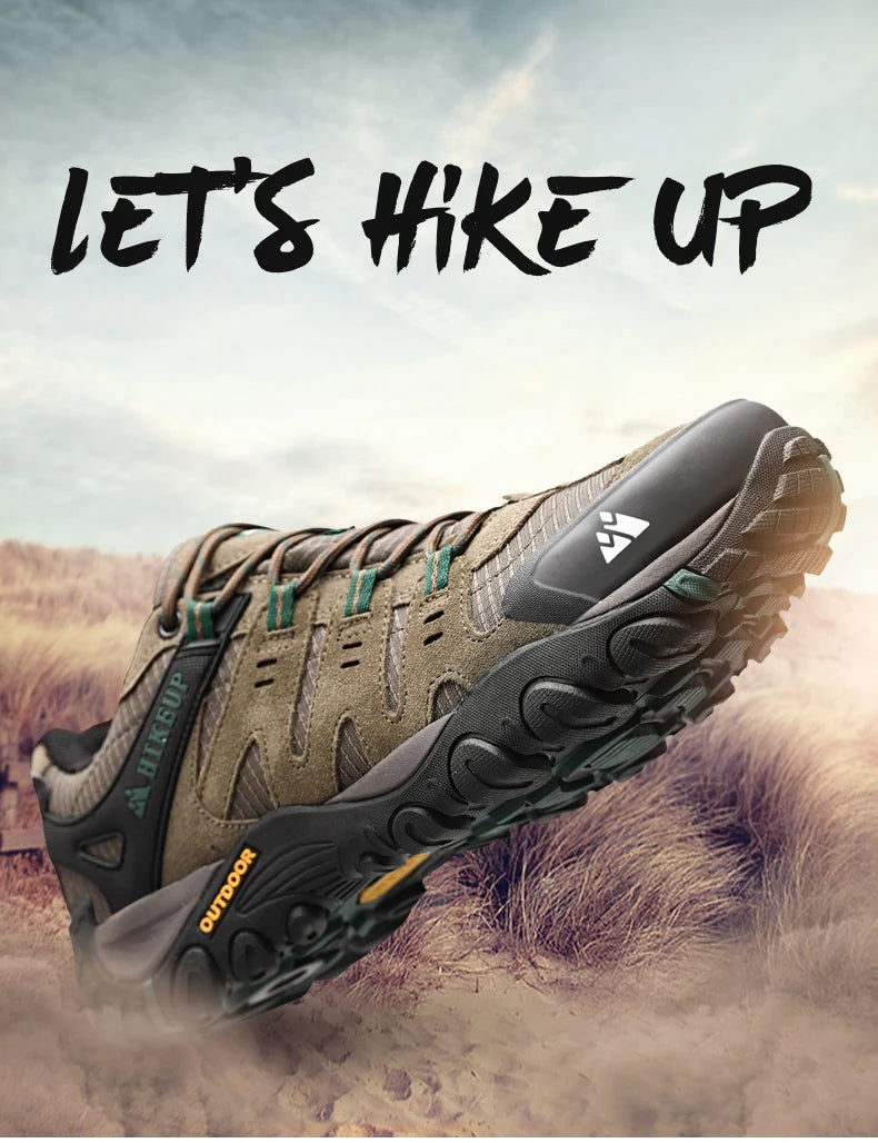 HIKEUP Scarpe Da Trekking Da Uomo In Pelle Scamosciata Impermeabili Traspiranti Esterno Resistente All Usura