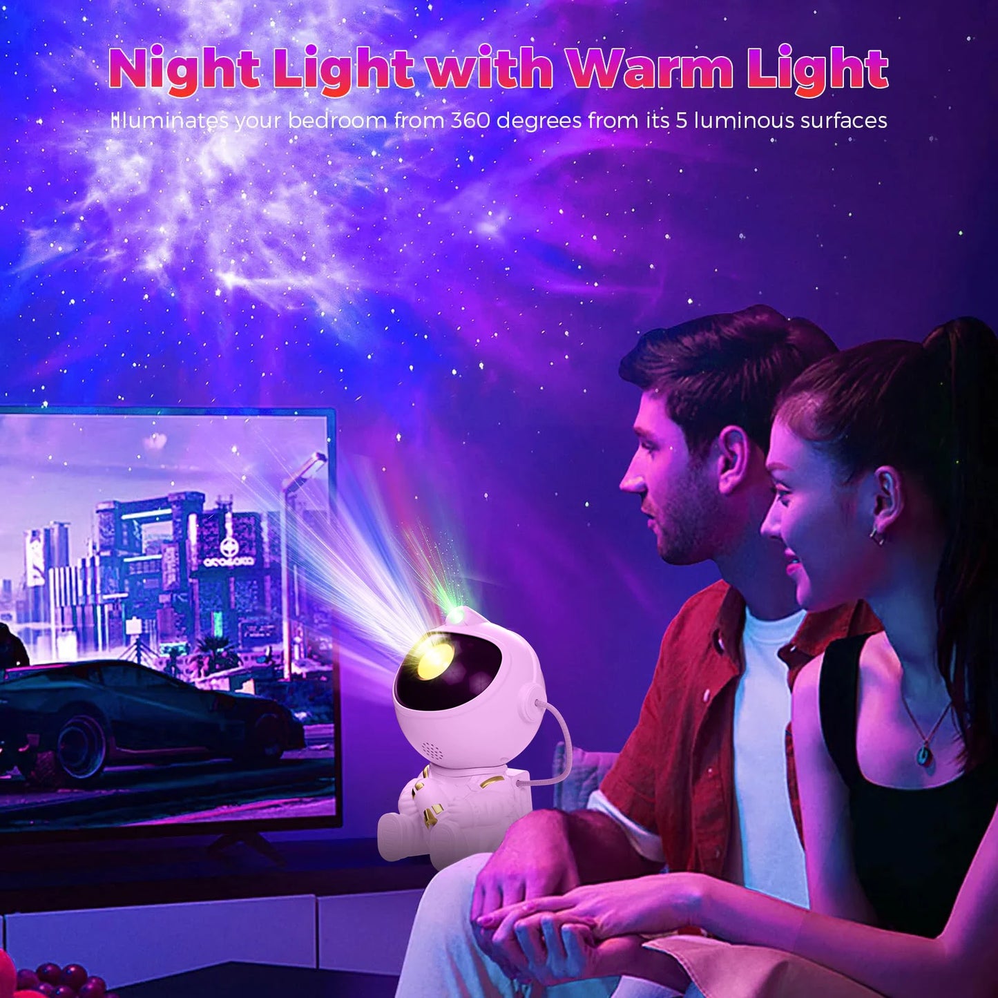 Proiettore Led Astronauta Cielo Stellato Magnetico Per Cameretta Bambini Regalo Magico Notturno
