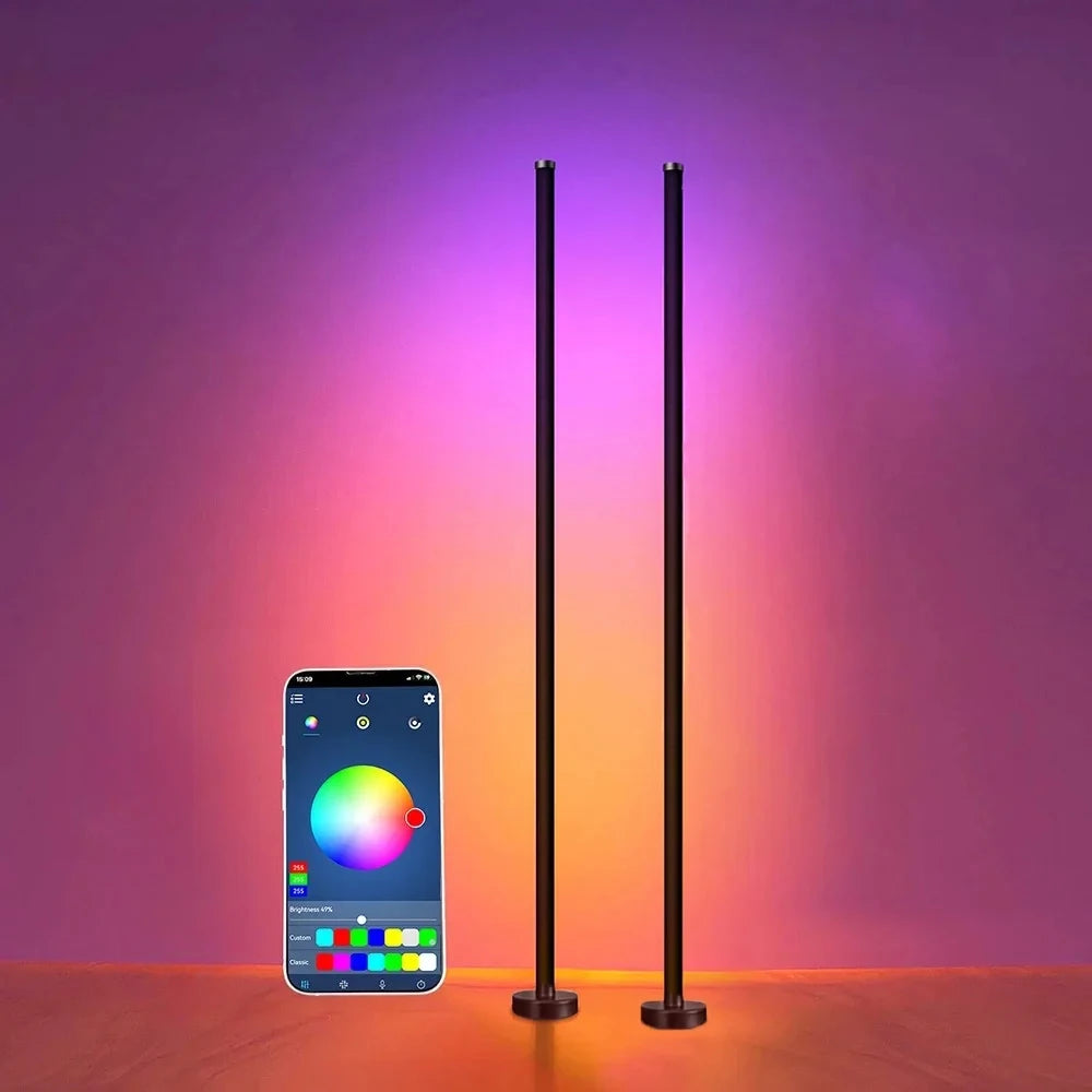 Lampada Da Terra LED Intelligente Con Telecomando RGB Controllo App Sincronizzazione Musicale Angolata Per Umore E Giochi In Soggiorno