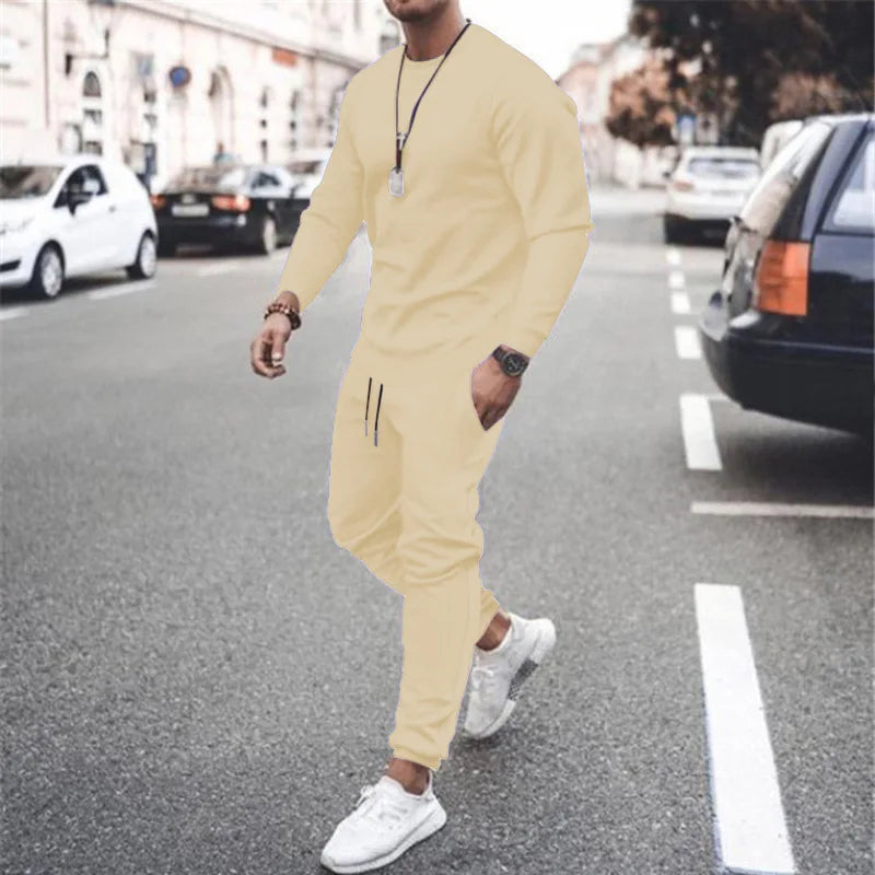 Set Da Uomo Due Pezzi Felpa E Pantaloni Jogger Per Corsa Allenamento Autunno Inverno 2025
