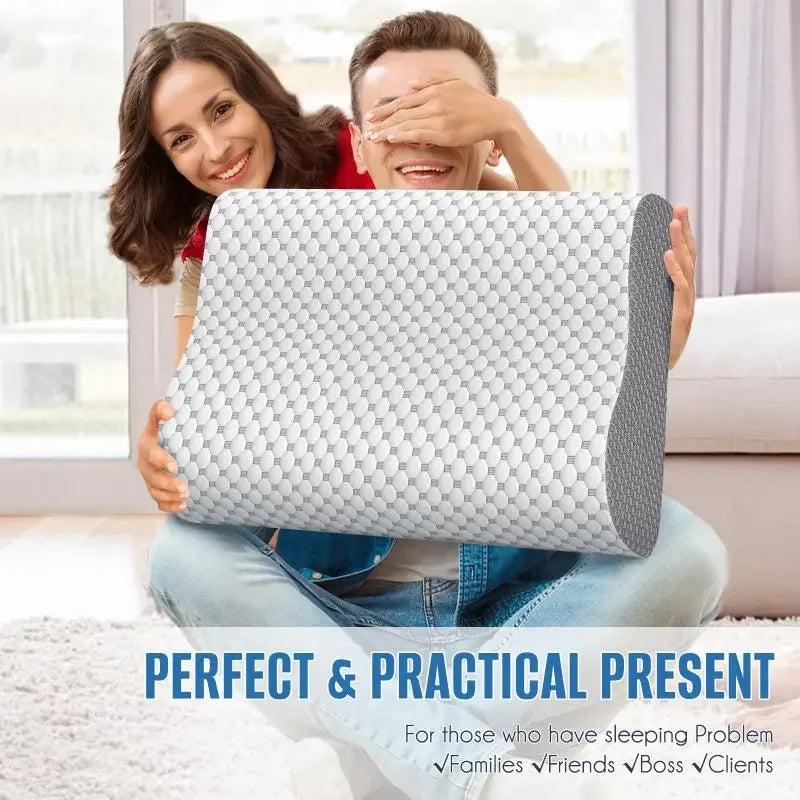 Cuscino Cervicale In Memory Foam Per Sollievo Dolore Collo Spalle Adatto A Dormire Su Laterale Retro E Addome