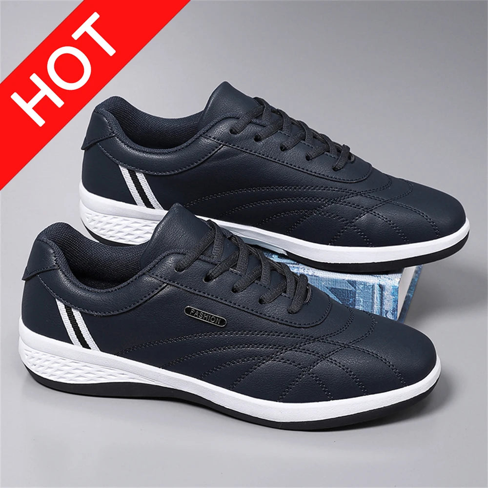 Scarpe Da Uomo Casual In Pelle Stringate Da Passeggio Per Esterni Bianco Nero Taglia 10