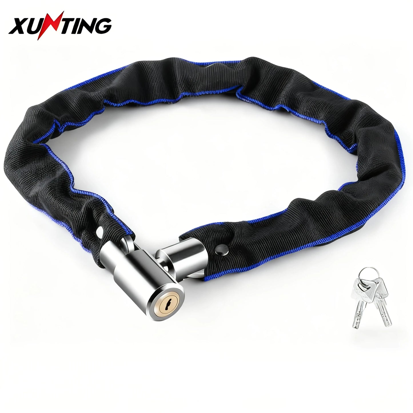 XUNTING Catena In Acciaio Antifurto Con Lucchetto Per Bicicletta Manicotto In Nylon Rotante Adatta A E Bike E Moto