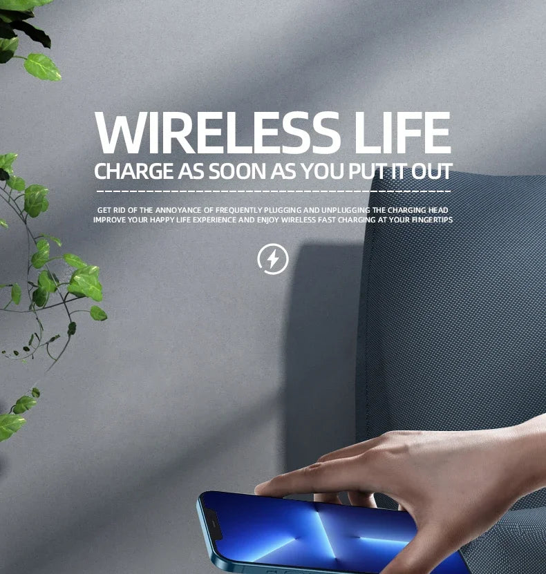Sveglia Dock Caricabatterie Wireless Con Lampada Notturna E Termometro Da Scrivania Per iPhone 17 16 15 14 13
