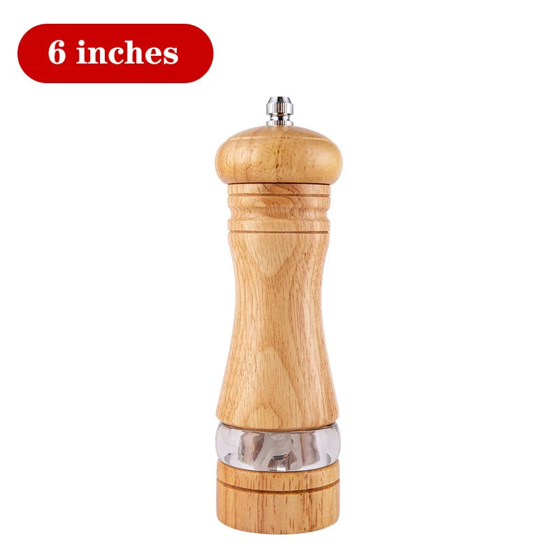 Macinapepe e Sale in Legno Massello da 5 8 10 Pollici Macinacaffè Per Spezie Con Nucleo Ceramico Regolabile