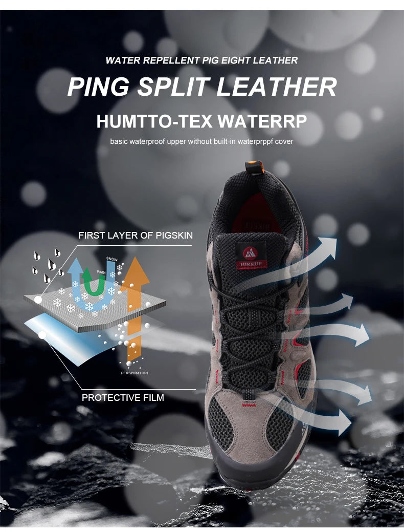 Hikeup Scarpe Da Uomo Traspiranti Da Trekking All'aperto Antispruzzo Mountain Climbing Sport Sneaker Da Trekking