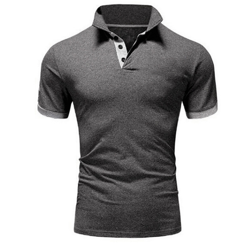 Polo Uomo A Maniche Corte Slim Fit Traspirante Antirughe Ad Asciugatura Rapida Camicia Casual