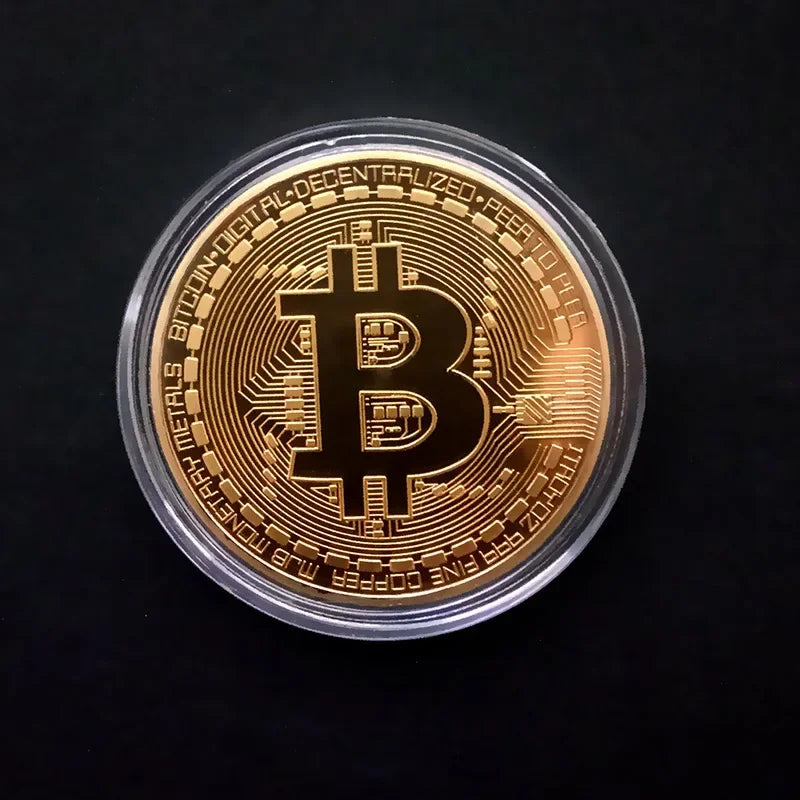 Moneta Bitcoin Placcata In Oro Collezione Arte Regalo Commemorativo Fisico Casascius Bit BTC Metallo Imitazione Antica