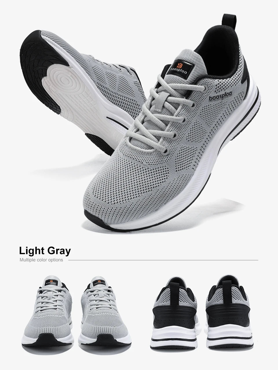Baasploa Scarpe Da Corsa Uomo Traspiranti Leggere Comfort Massaggio E Aumento Altezza Design Moderno Per Esterni