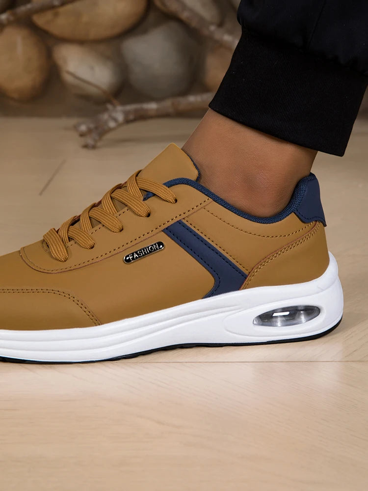 Scarpe Sportive Da Uomo Impermeabili In Pelle Casual Antiscivolo Da Passeggio E Tennis Con Aumento Di Altezza