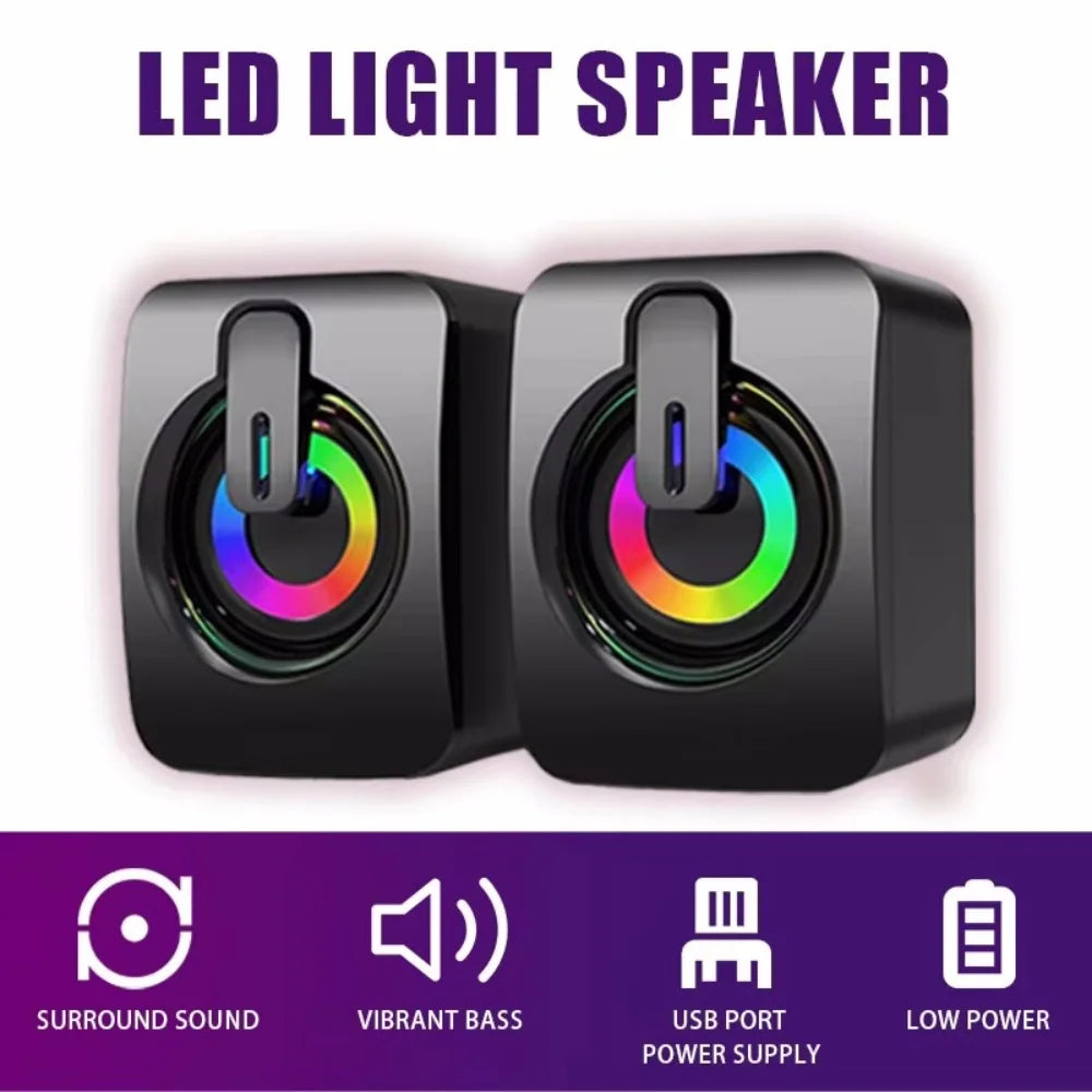Acehe Altoparlanti PC HiFi Stereo USB Con Microfono Integrato E LED RGB Per Gaming Desktop Premium