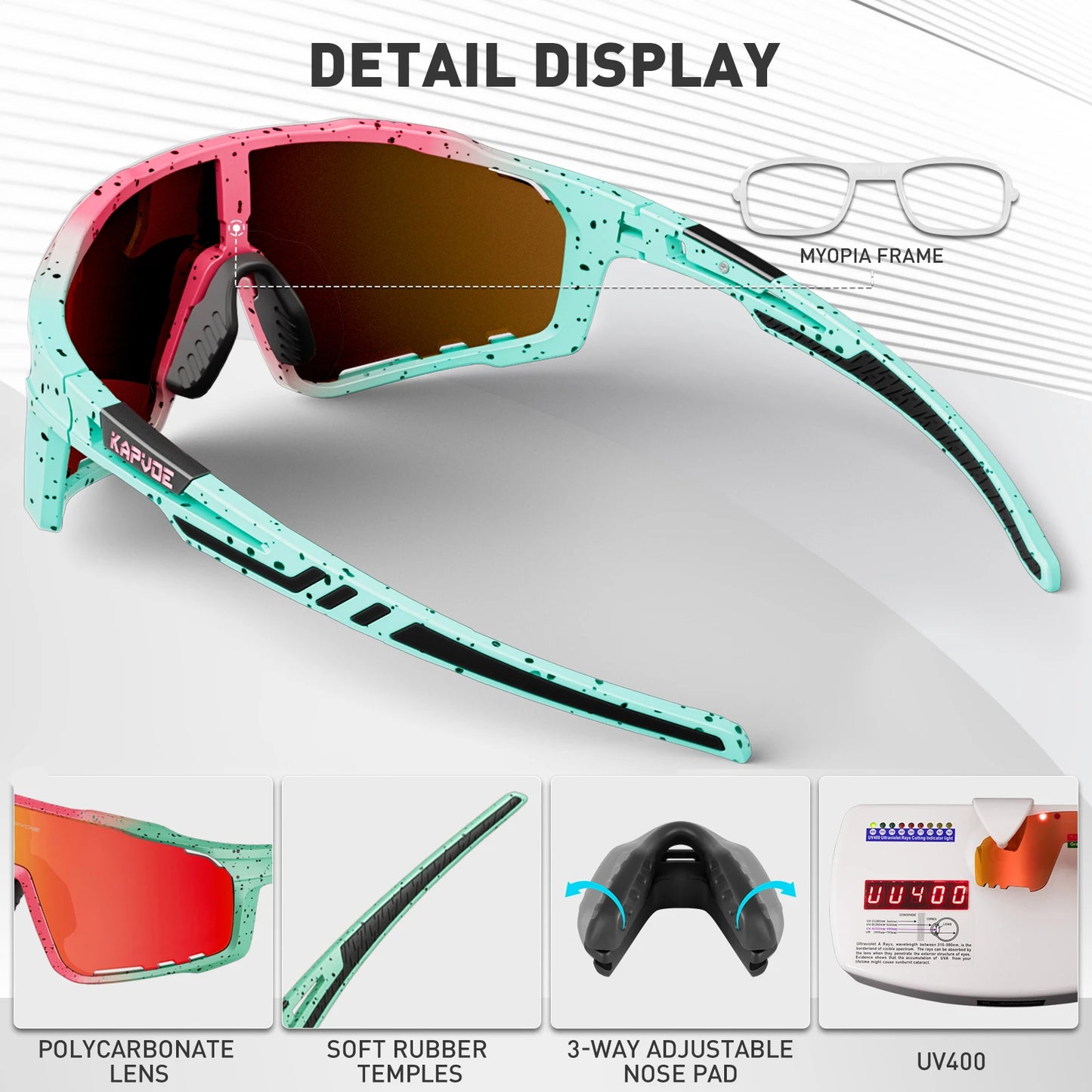Occhiali Da Ciclismo Polarizzati Kapvoe Da Donna UV400 Occhiali Da Sole Per Bicicletta E Esterno Sport Escursionismo