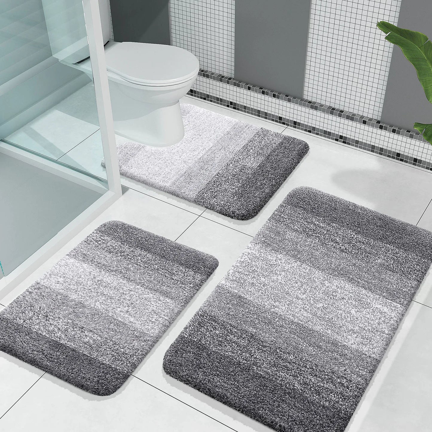 Kitinjoy Tappeto Da Bagno In Microfibra Assorbente Morbido Antiscivolo Shaggy Lavabile In Lavatrice