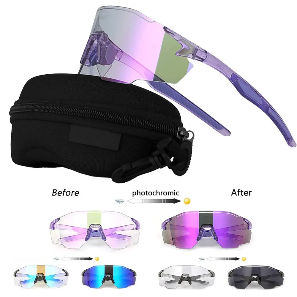 Occhiali da Ciclismo Polarizzati Fotocromatici UV400 per Uomo e Donna da Bici da Strada MTB Occhiali da Sole