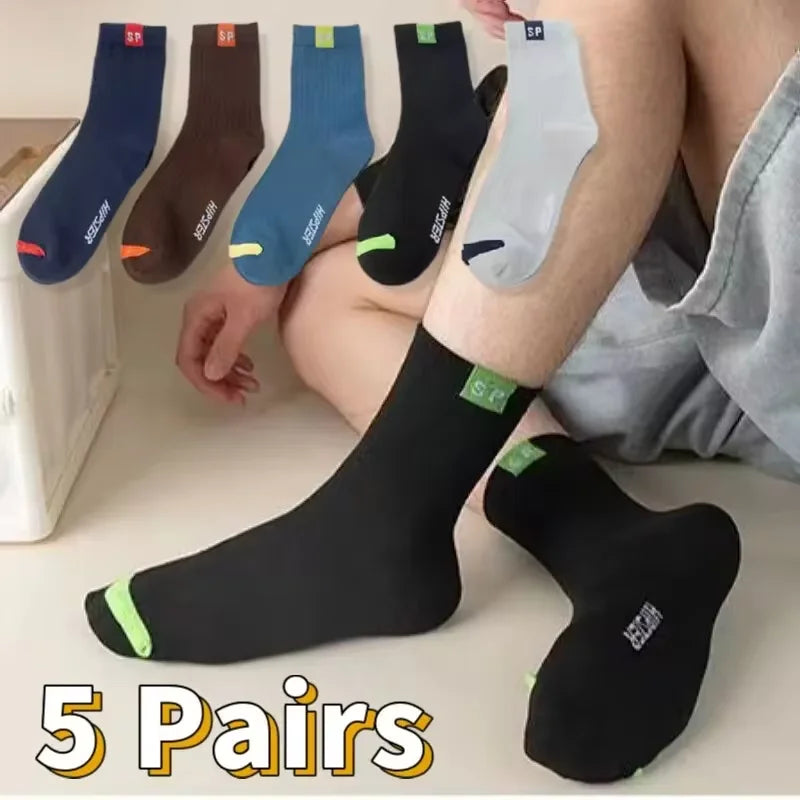 Calze Sportive Uomo in Cotone Bamboo Traspiranti Regolano Umidità per Comfort Tutto il Giorno Autunno Inverno 10 Paia