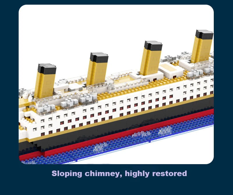 Titanic Giant Puzzle Kit Micro Blocchi Nave da Crociera Desktop Regalo Compleanno Bambini