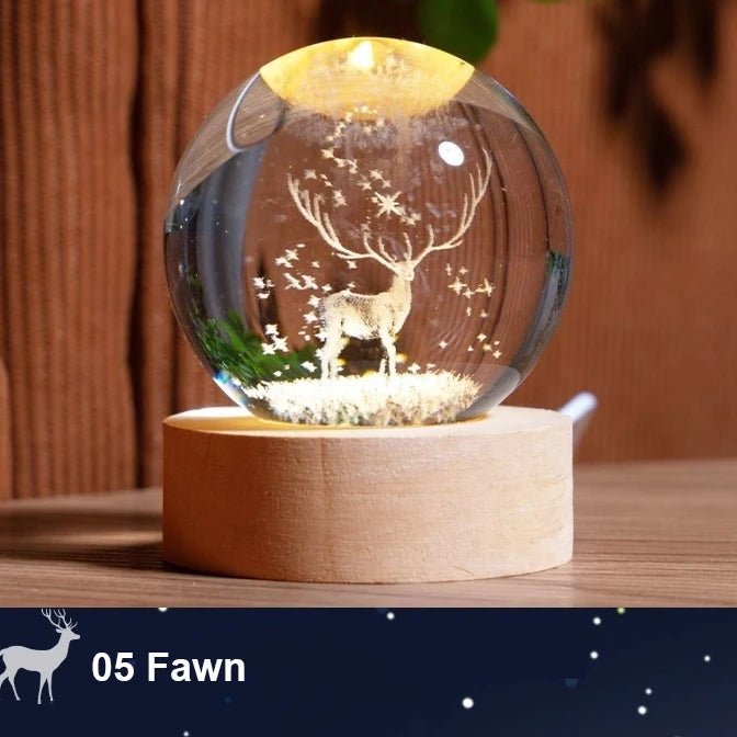 Lampada a Sfera di Cristallo 3D Con Proiezioni Galassia Luce Notturna USB Atmosfera Accogliente Regalo Creativo