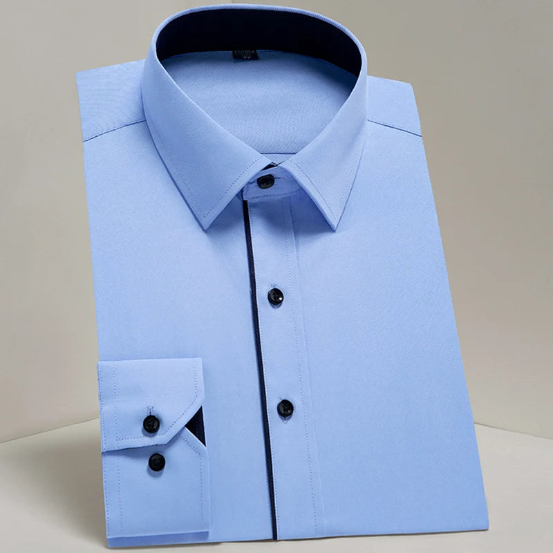 Camicie Da Uomo Eleganti Payel Semi Formale A Maniche Lunghe Con Abbottonatura E Cuciture A Contrasto