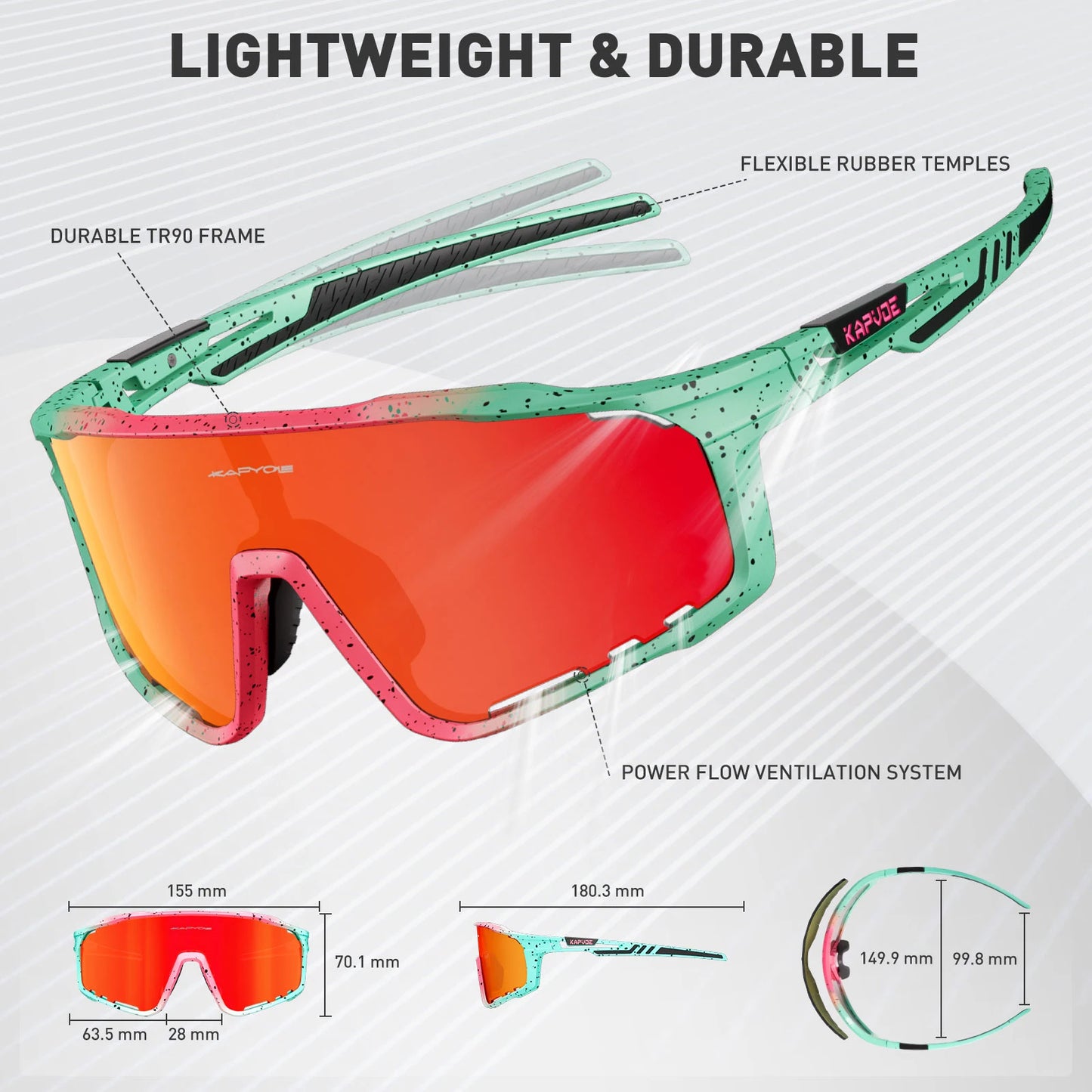 Occhiali Da Ciclismo Polarizzati Kapvoe Da Donna UV400 Occhiali Da Sole Per Bicicletta E Esterno Sport Escursionismo
