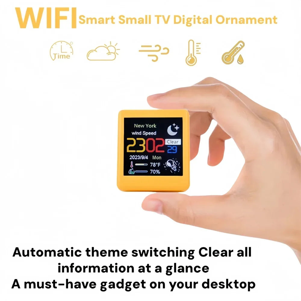 Piccola Stazione Meteo Portatile Smart WiFi Con Display Temperatura Umidità Ora Sveglia Decorazione Da Scrivania
