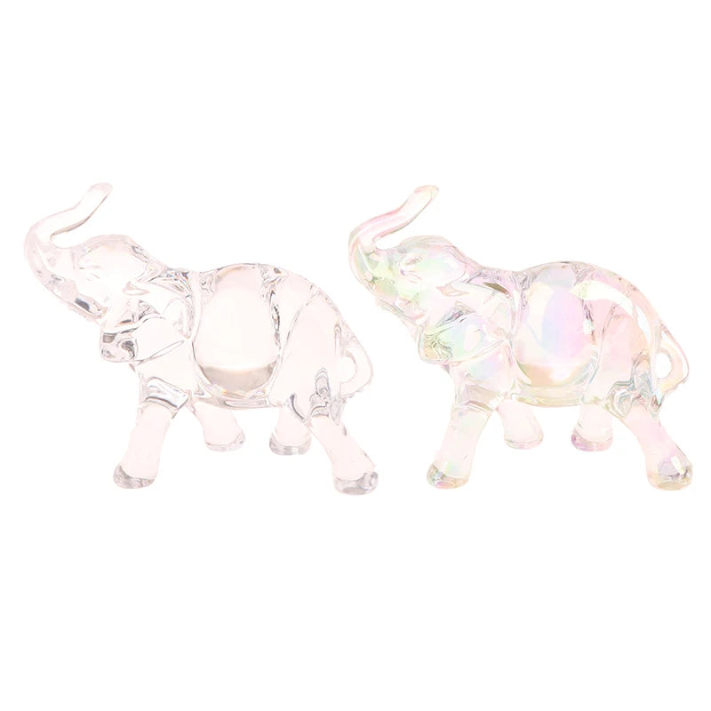 Simpatica statua di elefante di cristallo Mini statua di animale Ornamenti di elefante per bambini Artigianato Ornamenti di cristallo per desktop Soggiorno