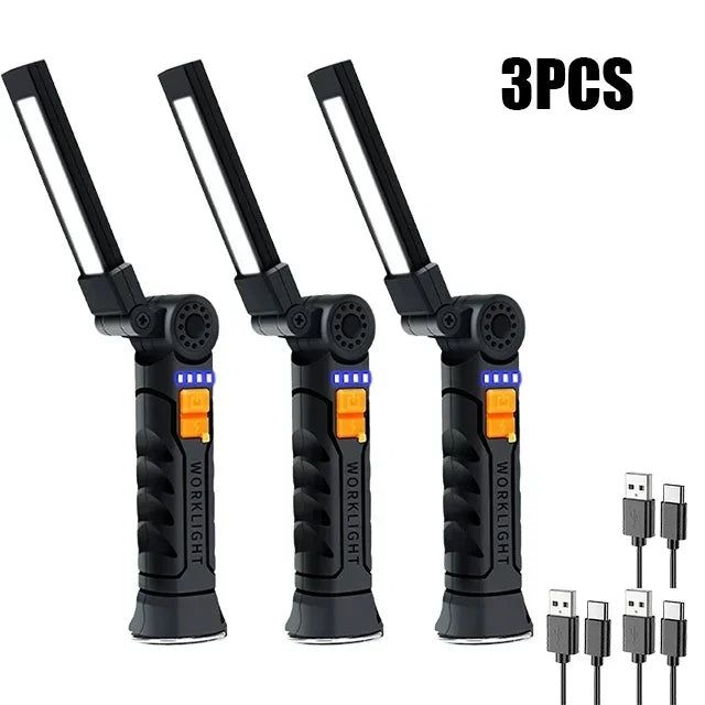 Torcia Portatile A LED COB Ricaricabile USB Lanterna Magnetica Con Batteria Incorporata Per Campeggio E Lavoro