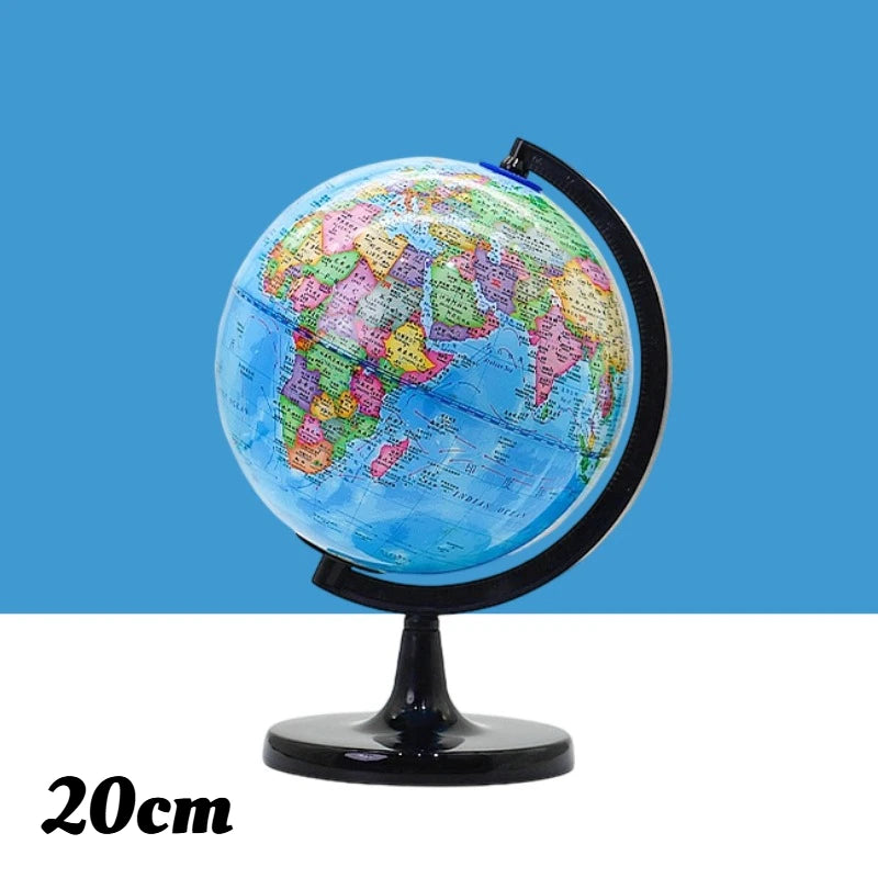 Globo educativo per l'insegnamento, mappa del mondo in inglese HD con rotazione a 360° °   Rotazione, Strumento Didattico Standard per la Geografia da Scrivania