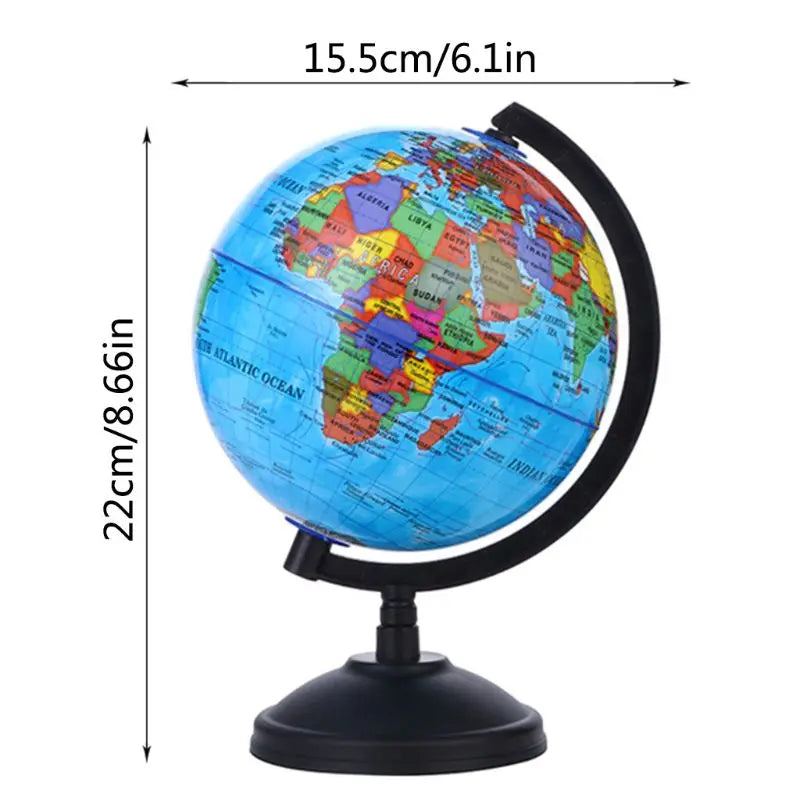 Set Globo Didattico per Aula, Mappa del Mondo in Inglese HD con Visione a 360 Gradi °   Base Girevole, Risorse Geografiche Standard per Scuole