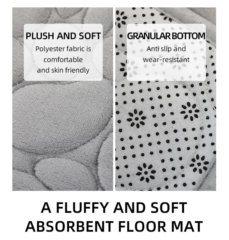Set Da Tre Tappetini Da Bagno In Microfibra Antiscivolo Assorbenti In Tinta Unita Comodi E Morbidi