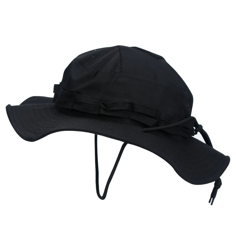 Cappello Boonie Camouflage Protezione Solare Traspirante Antivento Uomo Per Escursionismo Pesca Caccia