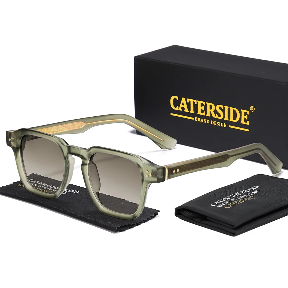 Occhiali Da Sole Quadrati Classici Unisex Da Uomo E Da Donna Di Lusso Con Inserto Centrale Temple Gradiente UV400