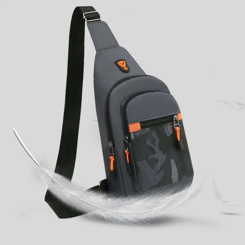 Borsa Da Petto Da Uomo In Tessuto Oxford Nero Grigio Blu Marsupio Grande Capacità Con Tracolla Unisex Sportiva Esterno
