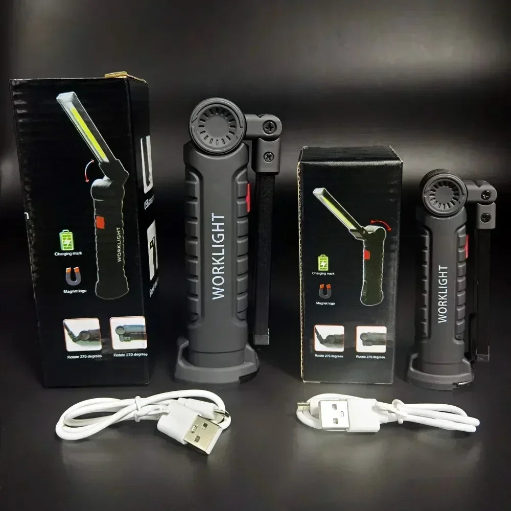 Torcia Portatile A LED COB Ricaricabile USB Lanterna Magnetica Con Batteria Incorporata Per Campeggio E Lavoro