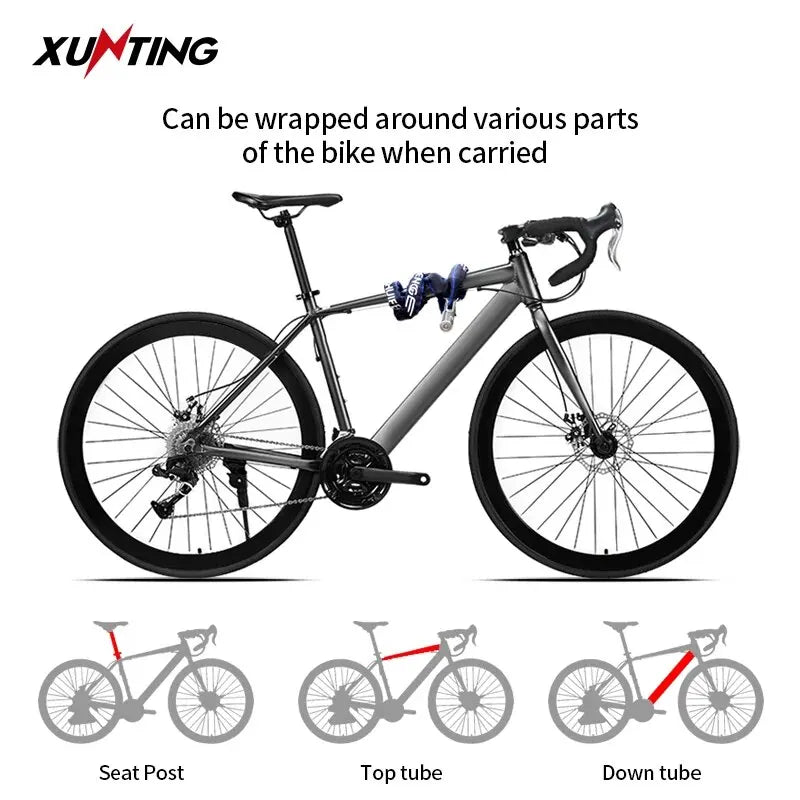 XUNTING Catena In Acciaio Antifurto Con Lucchetto Per Bicicletta Manicotto In Nylon Rotante Adatta A E Bike E Moto