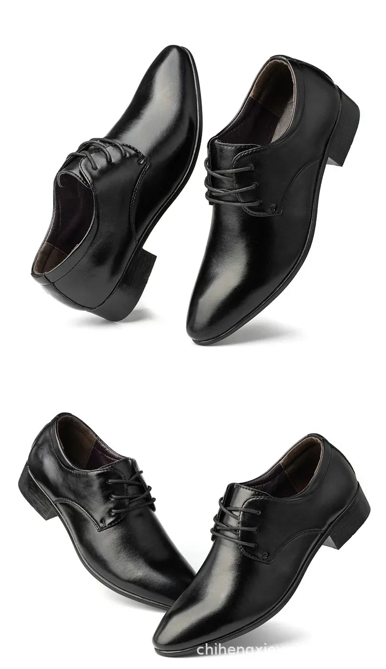 Scarpe Da Uomo In Pelle Primavera Autunno Formali Da Lavoro Punta A Punta Traspiranti Pelle Verniciata Rossa Lucida