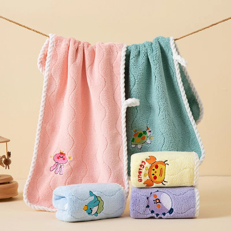 Asciugamano In Pile Corallo Per Bambini 25x50 Cm Morbido E Assorbente Regalo Ideale Con Stampe Cartoni Animati