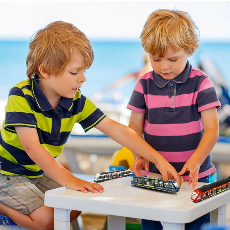 Set Treni Giocattolo Locomotiva Ad Alta Velocità Motore Pressofuso Modello Auto Scorrevole Per Bambini